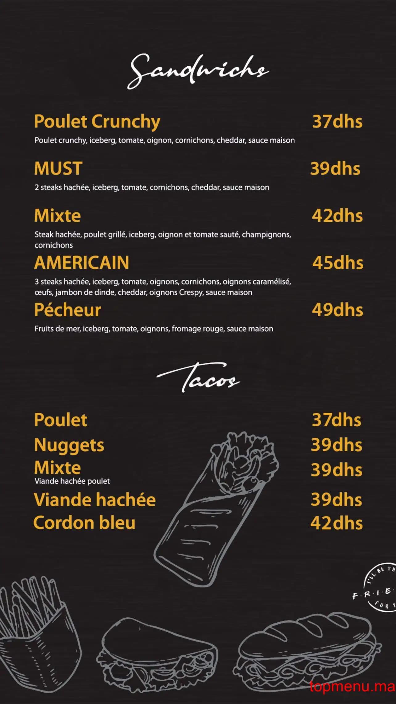 Restaurant Friends kenitra menu page 5 Friends kenitra menu page 5