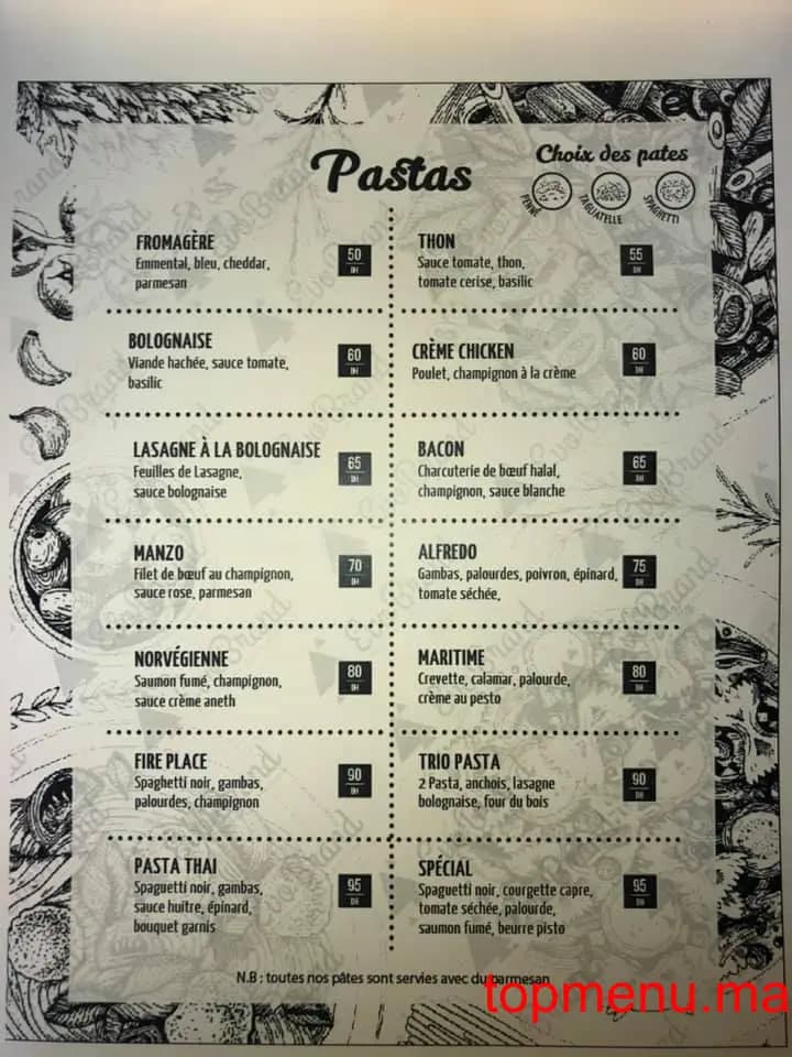 مطعم Fire Place قائمة الطعام page 2 Fire Place قائمة الطعام page 2