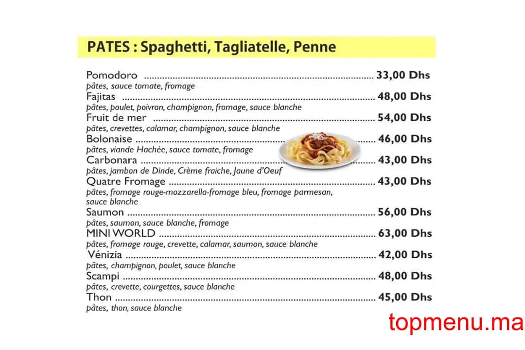 Restaurant Mini World menu page 11 Mini World menu page 11
