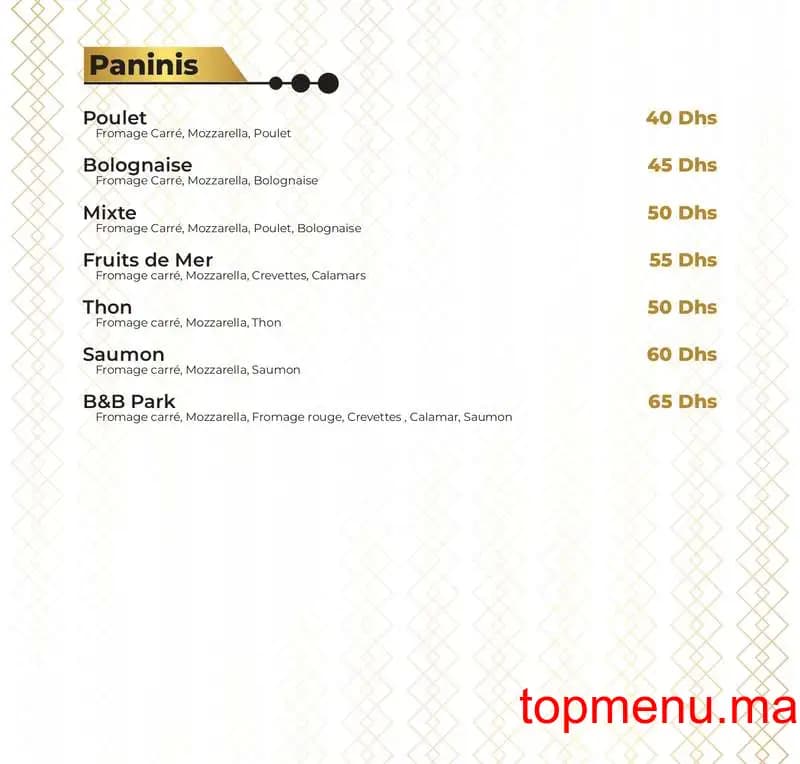 Restaurant B&B Park menu page 7 B&B Park menu page 7