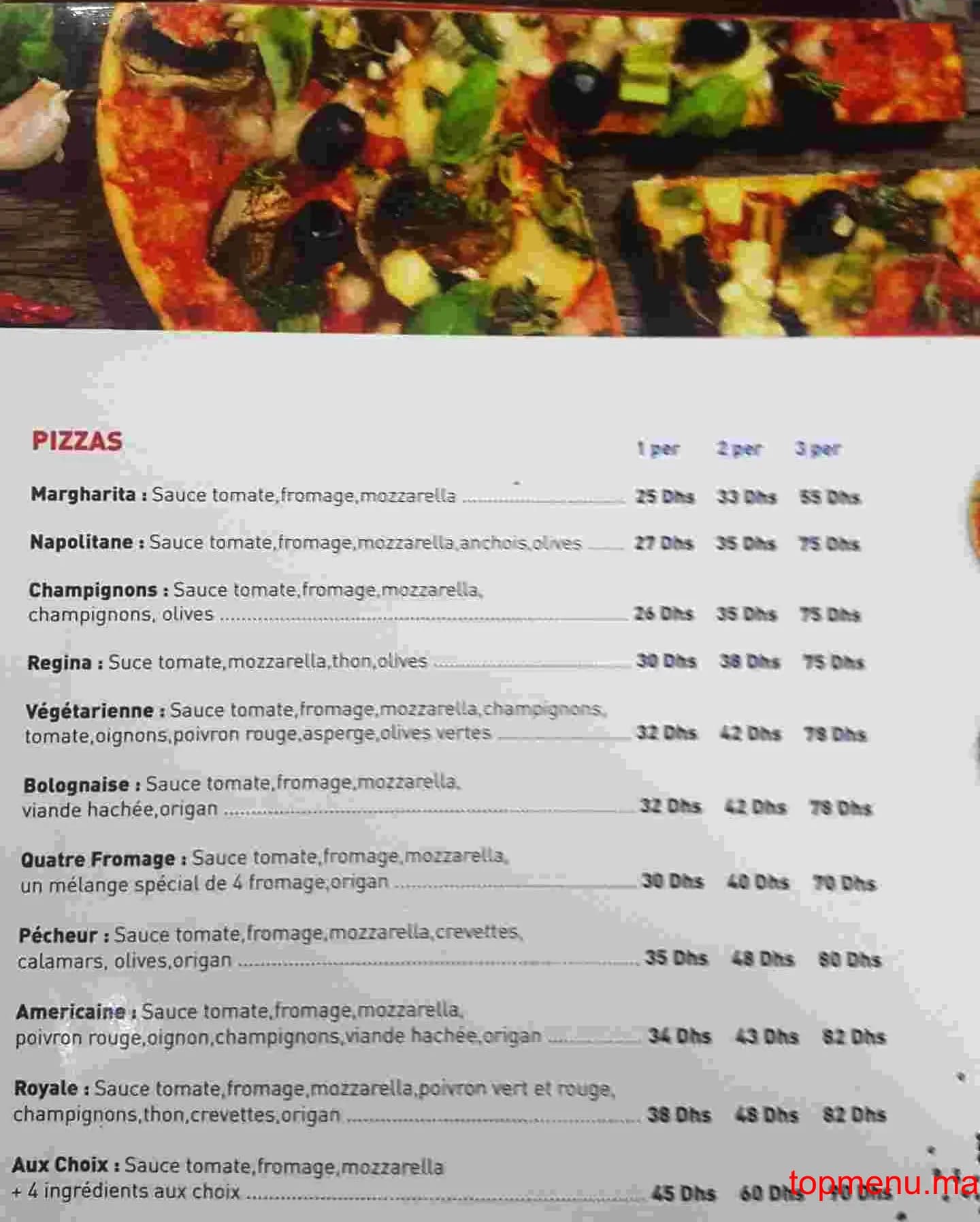 Restaurant Aux Délices menu page 2 Aux Délices menu page 2