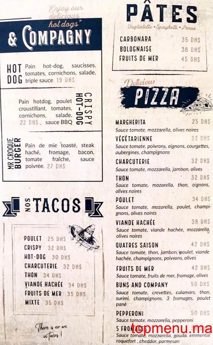 مطعم Buns & Co قائمة الطعام page 2 Buns & Co قائمة الطعام page 2