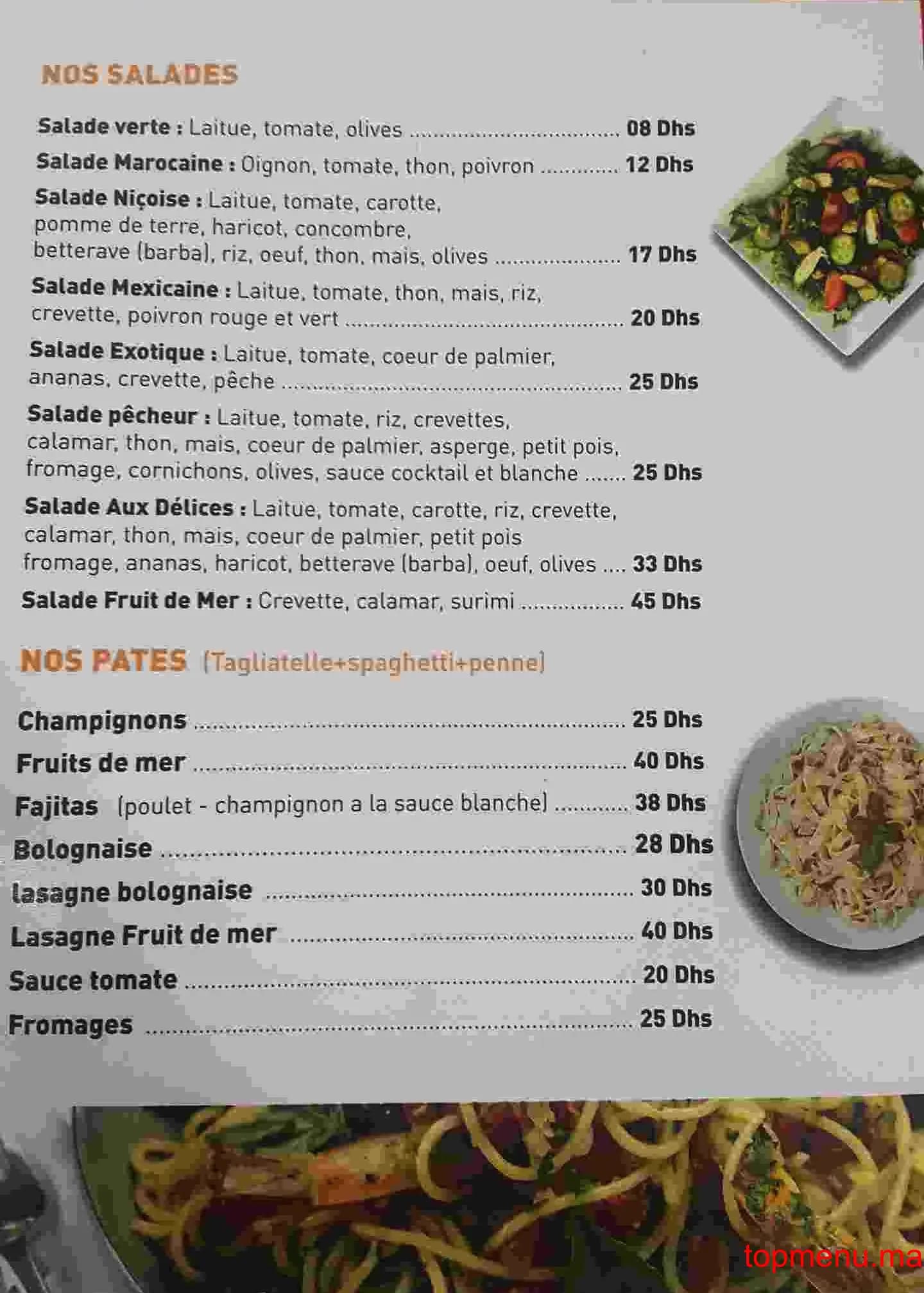 Restaurant Aux Délices menu page 6 Aux Délices menu page 6