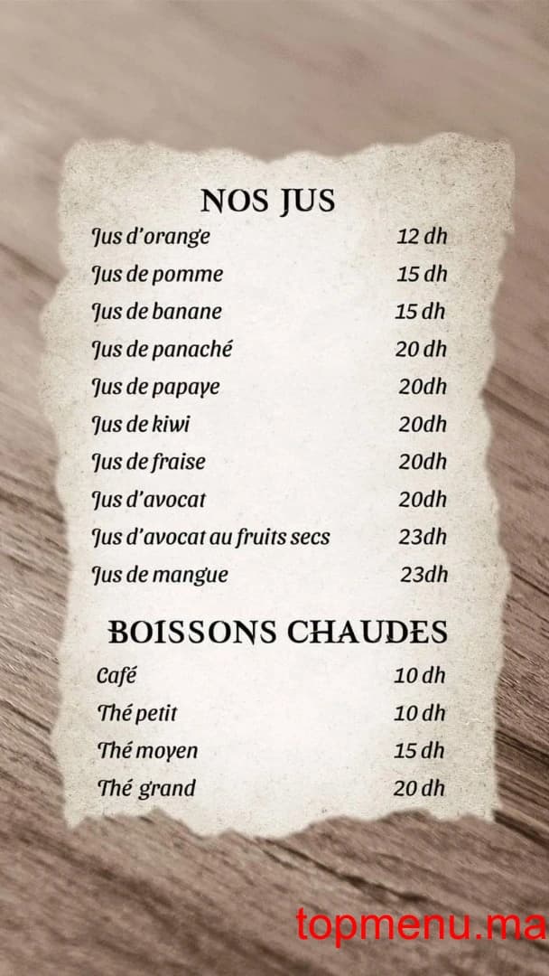 Restaurant Buffet d’Atlas menu page 8 Buffet d’Atlas menu page 8