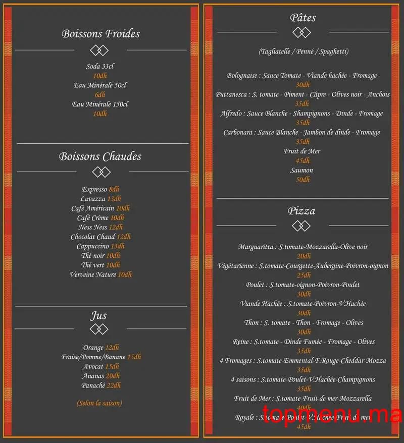 Restaurant O Goût menu page 2 O Goût menu page 2