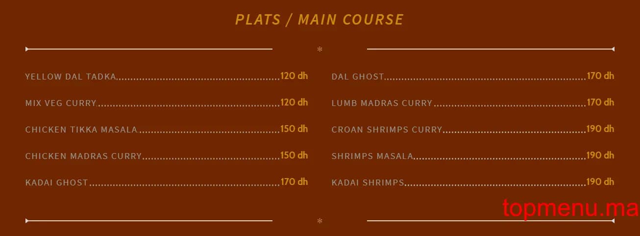 Restaurant Bombay menu page 4 Bombay menu page 4