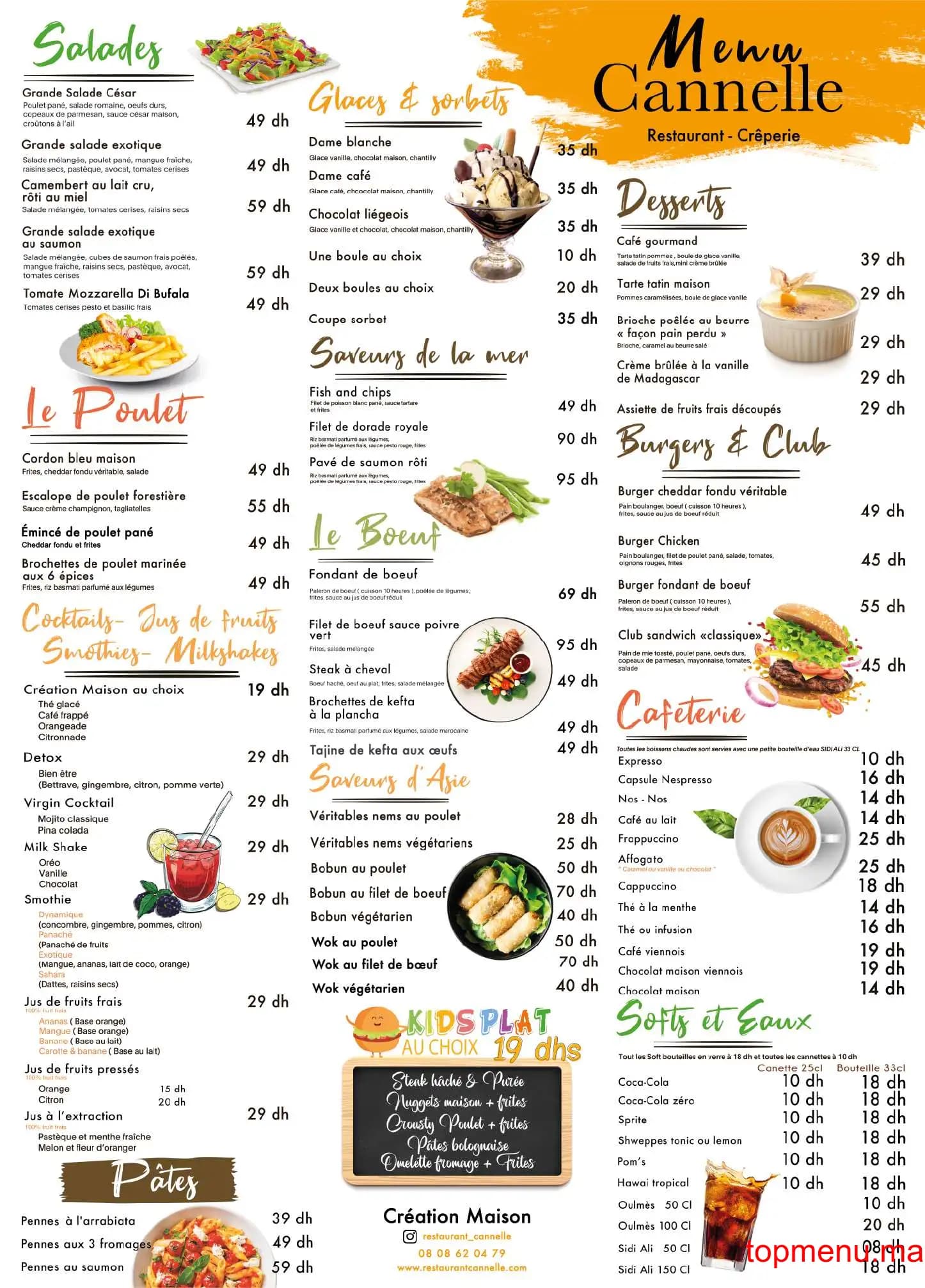 Restaurant Café Cannelle menu page 2 Café Cannelle menu page 2