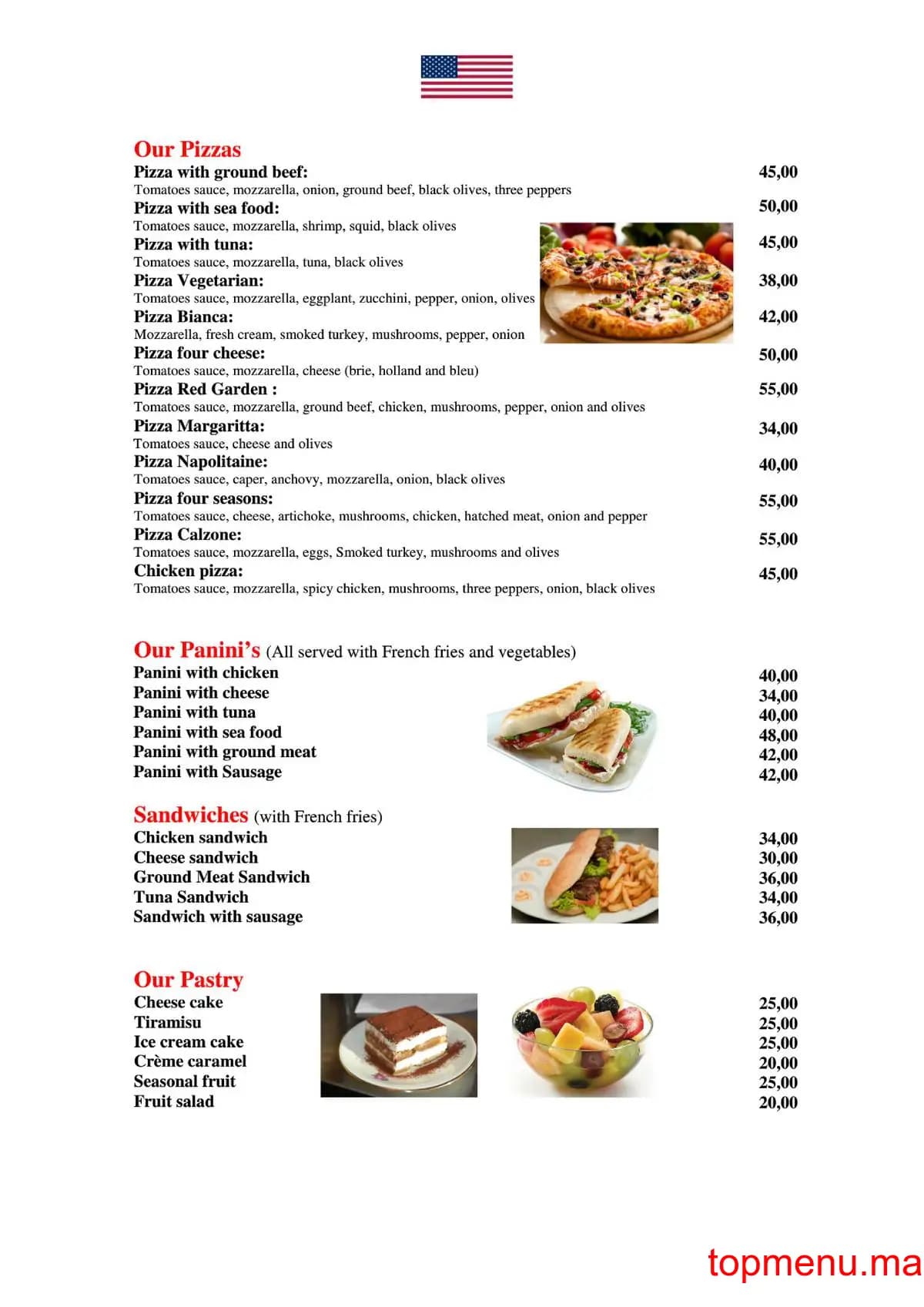 مطعم Red Garden قائمة الطعام page 4 Red Garden قائمة الطعام page 4