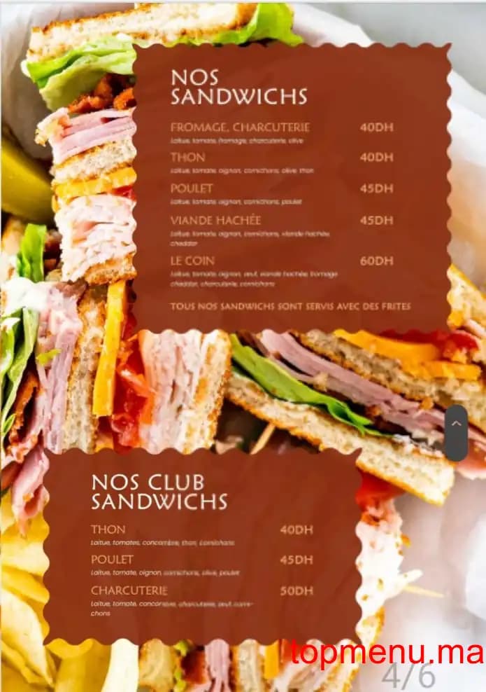 Restaurant Le coin menu page 8 Le coin menu page 8