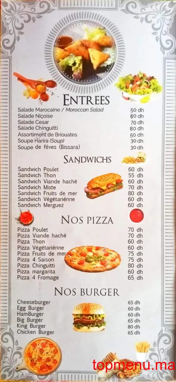 Restaurant Café Snack Chinguitti menu page 2 Café Snack Chinguitti menu page 2