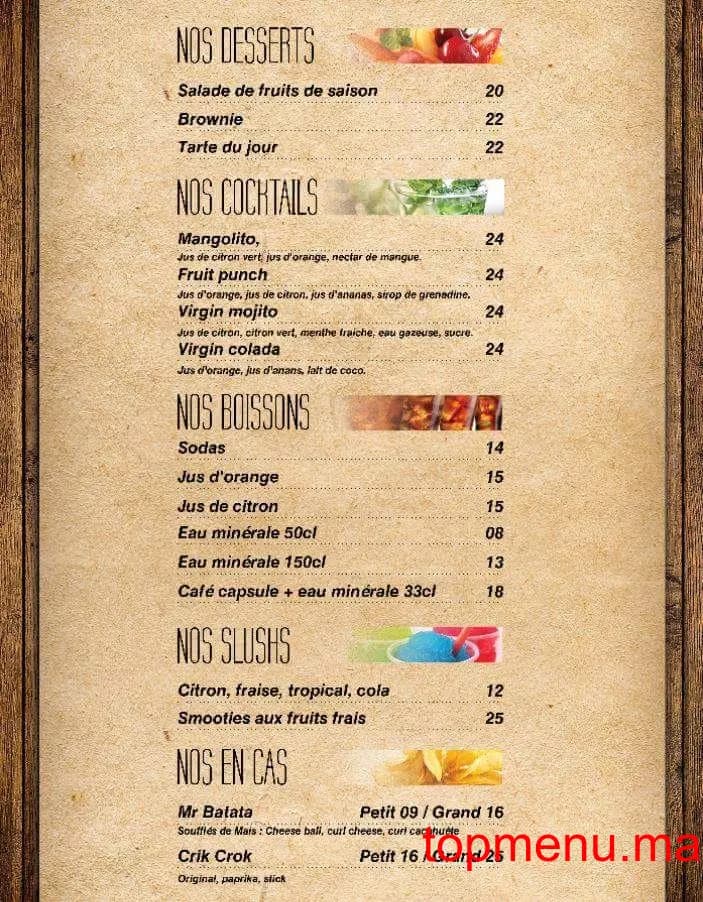 Restaurant Palooza Land menu page 2 Palooza Land menu page 2