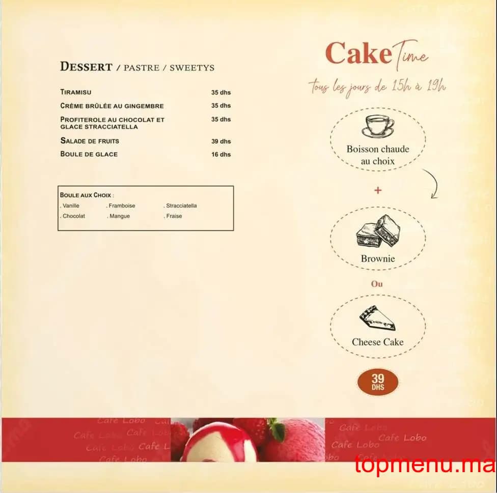 Restaurant Café Lobo menu page 5 Café Lobo menu page 5