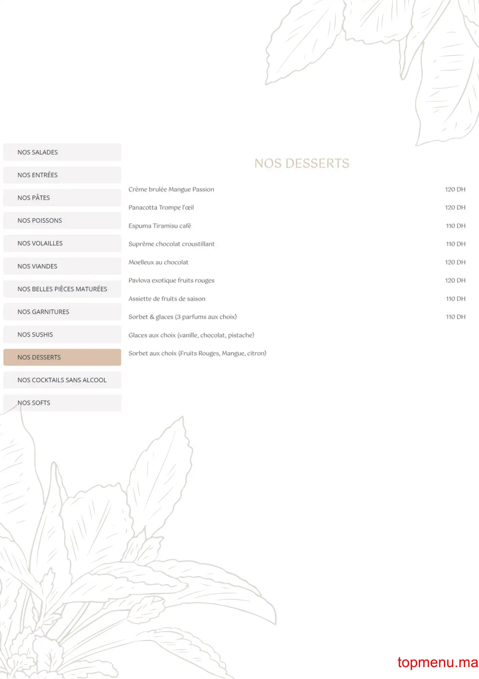 Restaurant Nommos menu page 10 Nommos menu page 10