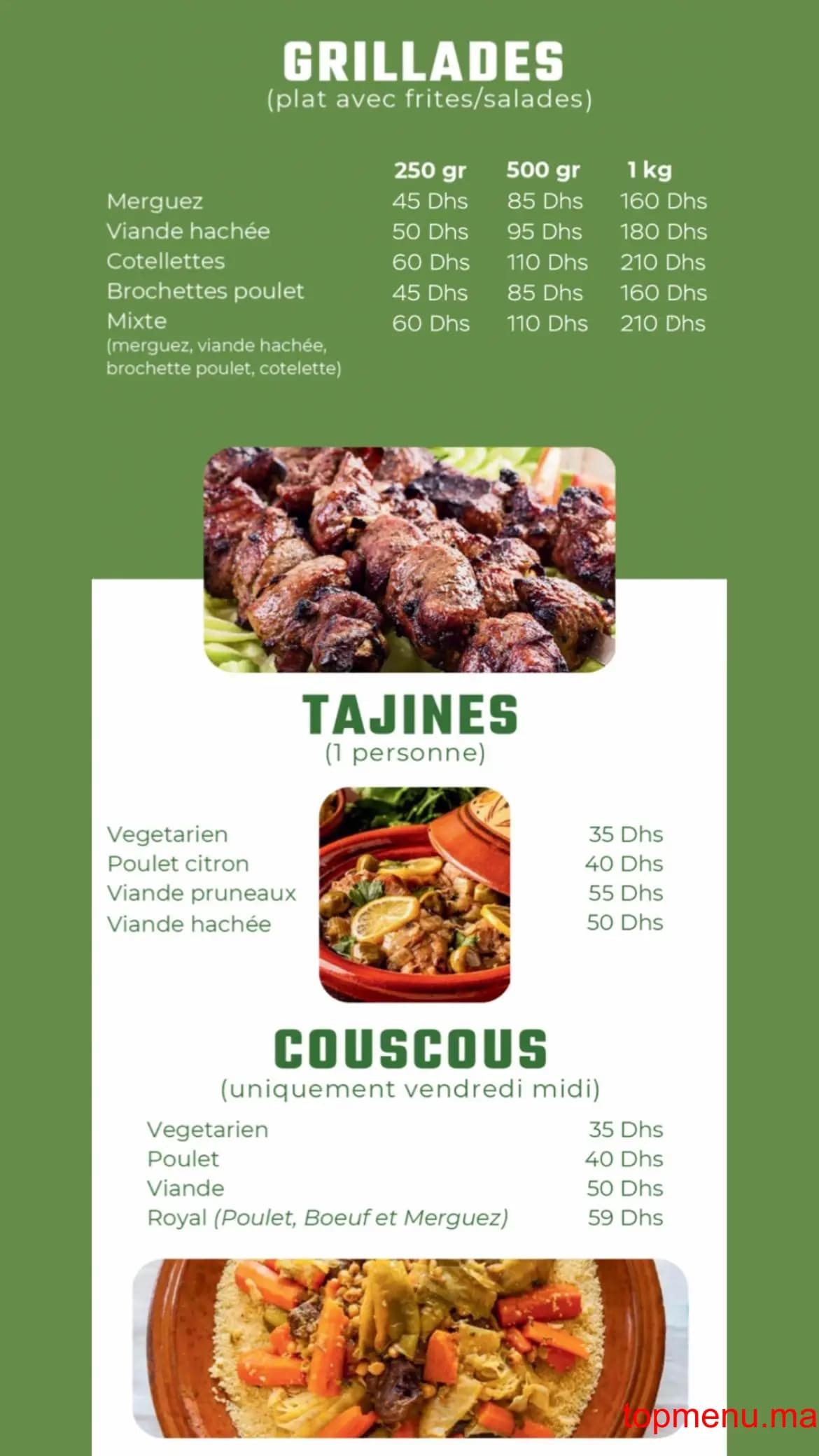 Restaurant Casse Dalle menu page 3 Casse Dalle menu page 3