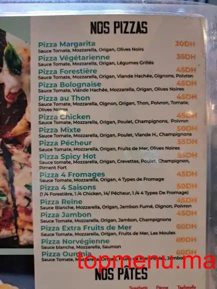 Restaurant Oumnia menu page 7 Oumnia menu page 7