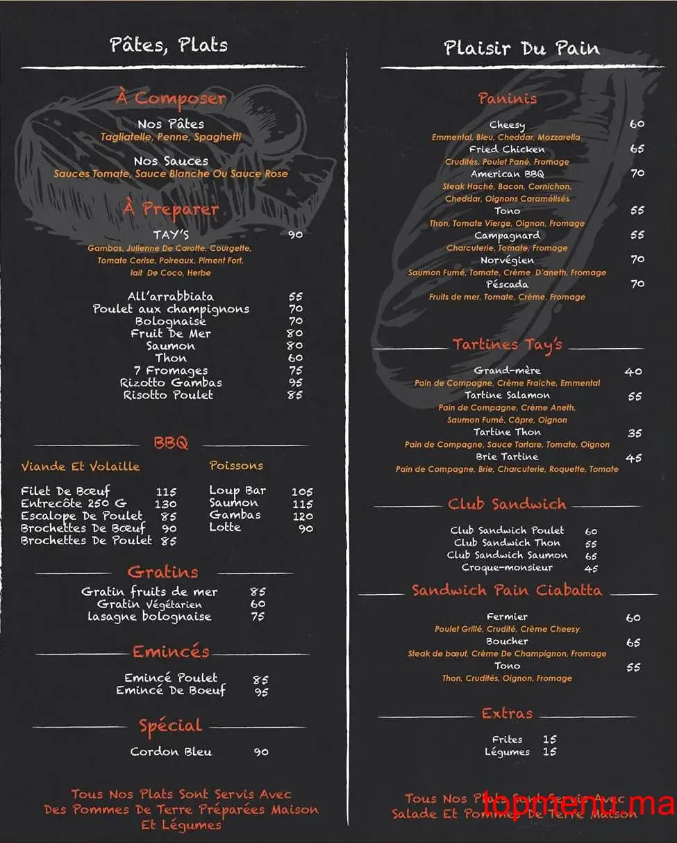 Restaurant TAY’S Coffee menu page 4 TAY’S Coffee menu page 4