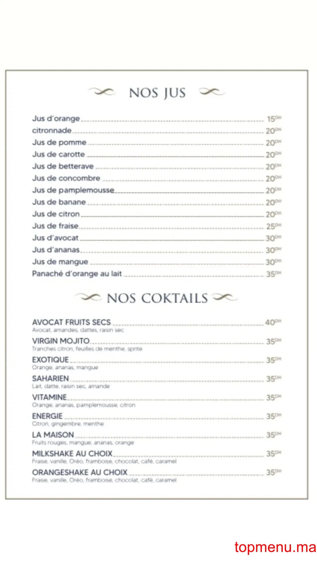 Restaurant La maison du poisson menu page 8 La maison du poisson menu page 8