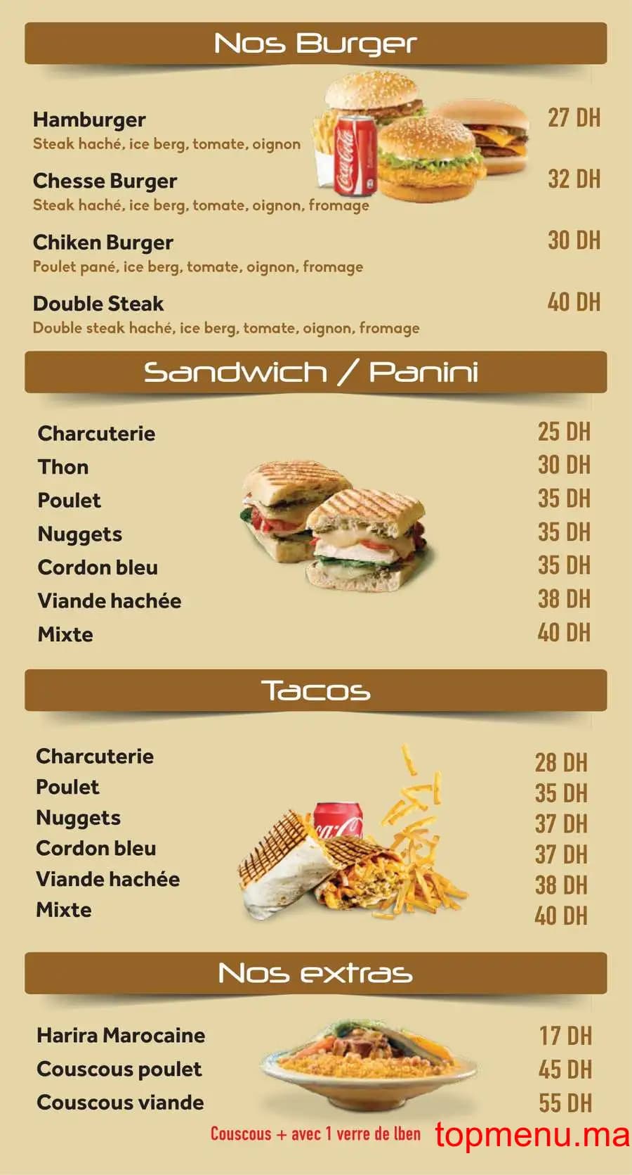 Restaurant La Baguette Chef menu page 6 La Baguette Chef menu page 6