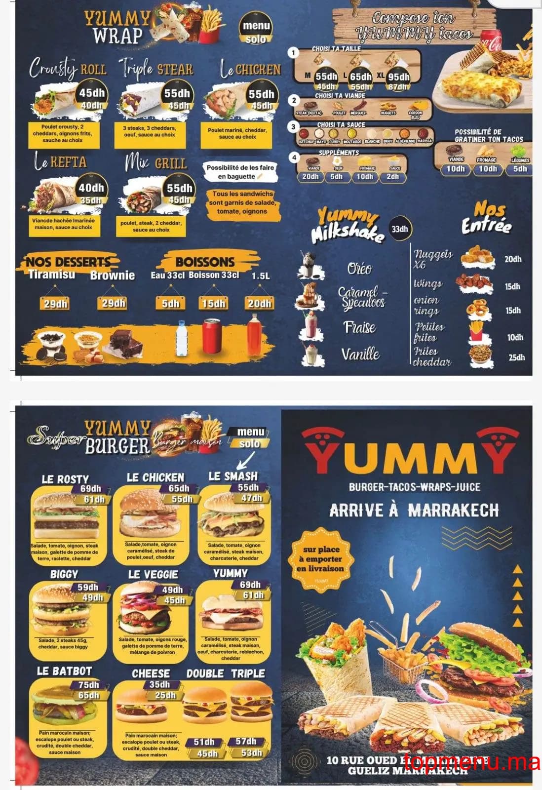 Restaurant Yummy menu page 1 Yummy menu page 1