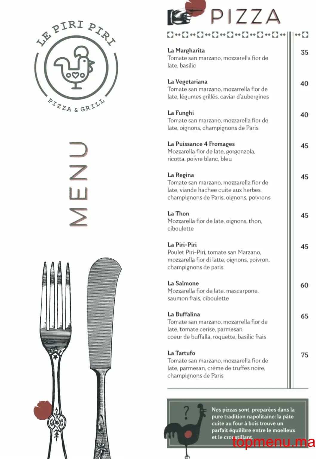 Restaurant Pizza Piri menu page 3 Pizza Piri menu page 3