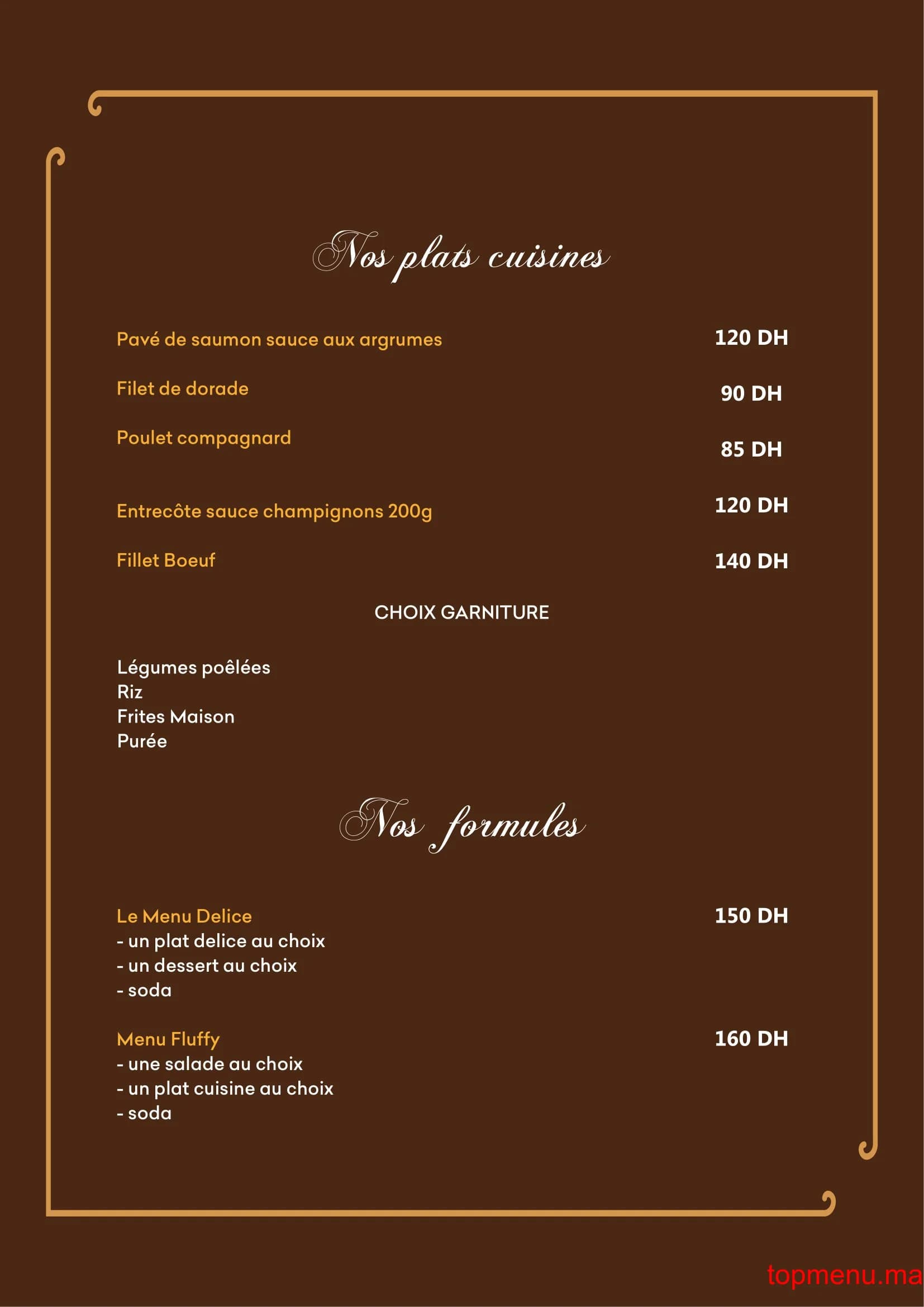 Restaurant Fluffy menu page 6 Fluffy menu page 6
