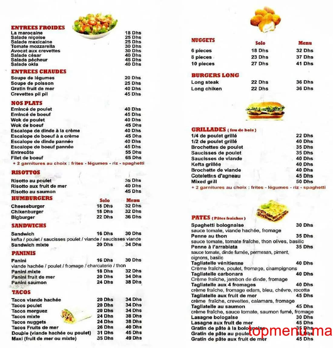 Restaurant Okla menu page 1 Okla menu page 1