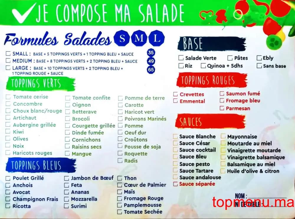 Restaurant Vert midi menu page 2 Vert midi menu page 2