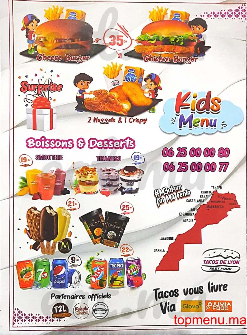 Restaurant Tacos de Lyon Agdal menu page 3 Tacos de Lyon Agdal menu page 3