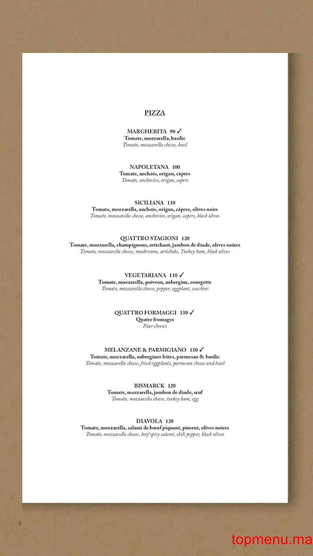 Restaurant Cafe Arabe menu page 8 Cafe Arabe menu page 8