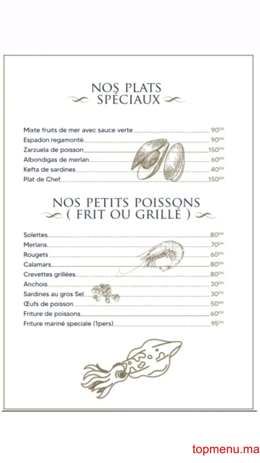 Restaurant La maison du poisson menu page 4 La maison du poisson menu page 4