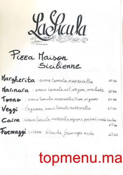 Restaurant LA SICULA menu page 5 LA SICULA menu page 5