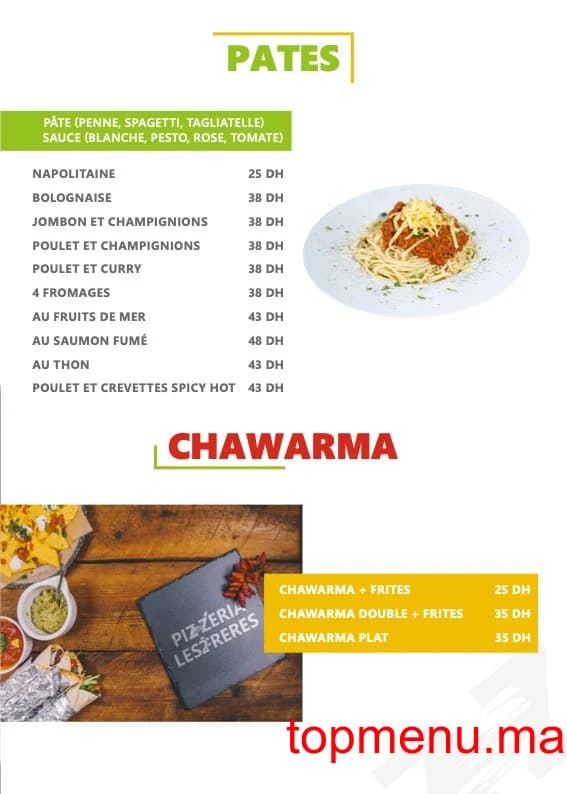 Restaurant Les 2 frères menu page 5 Les 2 frères menu page 5