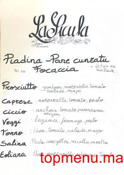 Restaurant LA SICULA menu page 4 LA SICULA menu page 4