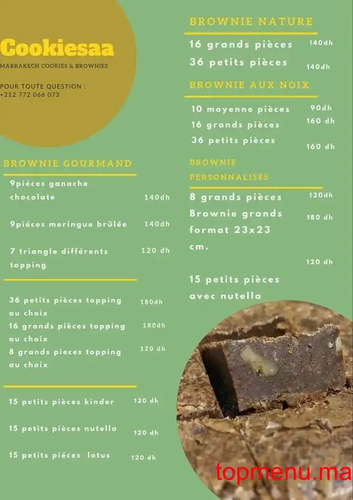 Restaurant Cookiesa menu page 2 Cookiesa menu page 2