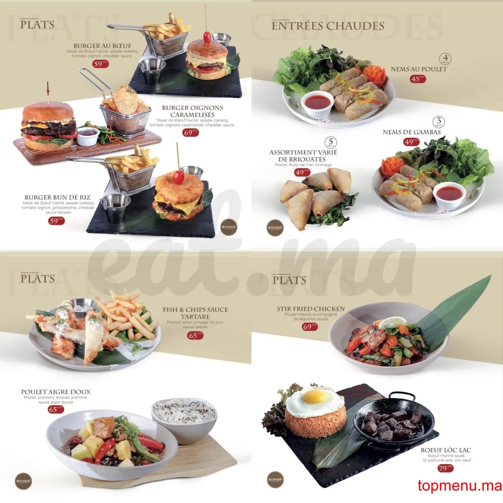 Restaurant Bonsaï menu page 7 Bonsaï menu page 7