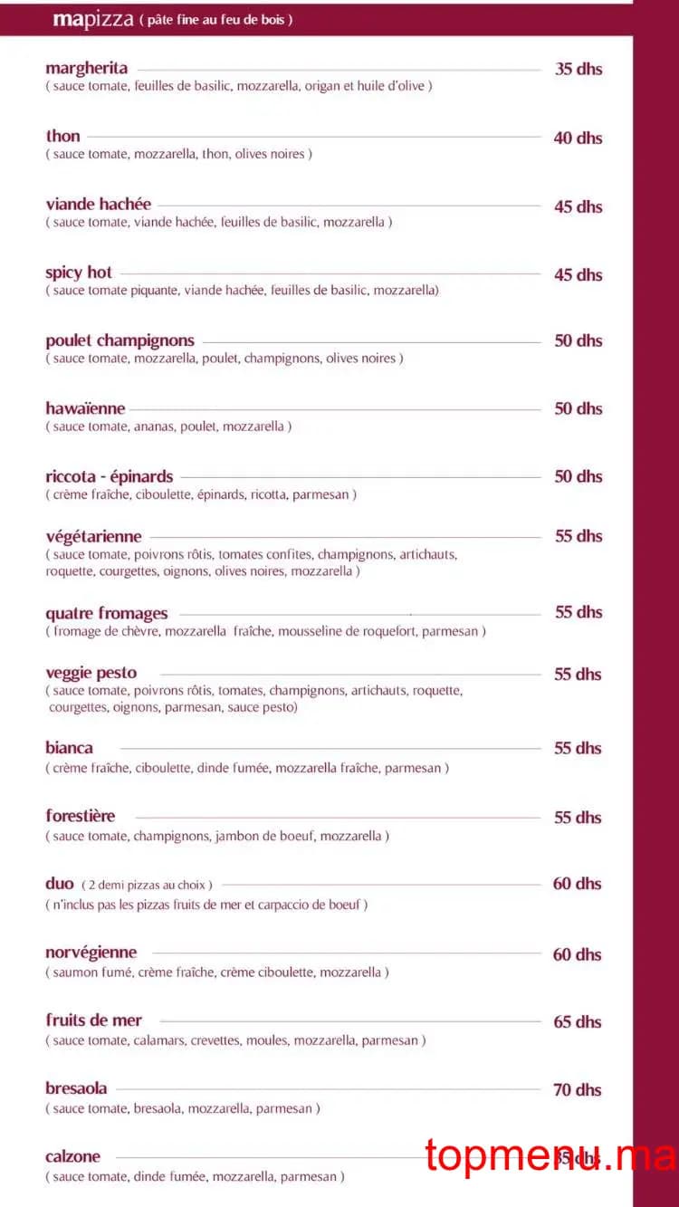Restaurant mon quotidien Allal Elfassi menu page 8 mon quotidien Allal Elfassi menu page 8
