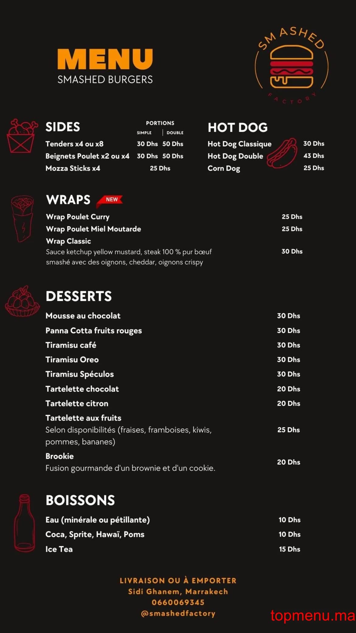 Restaurant Smashed Factory menu page 2 Smashed Factory menu page 2