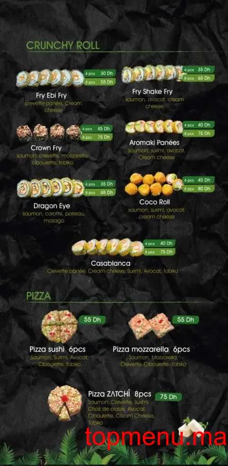 Restaurant Zatchi sushi menu page 8 Zatchi sushi menu page 8