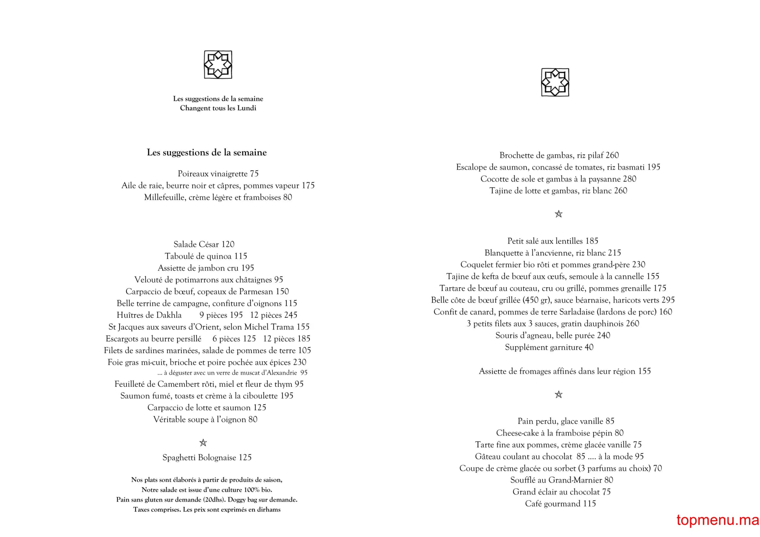 Restaurant Grand Café de la Poste menu page 2 Grand Café de la Poste menu page 2
