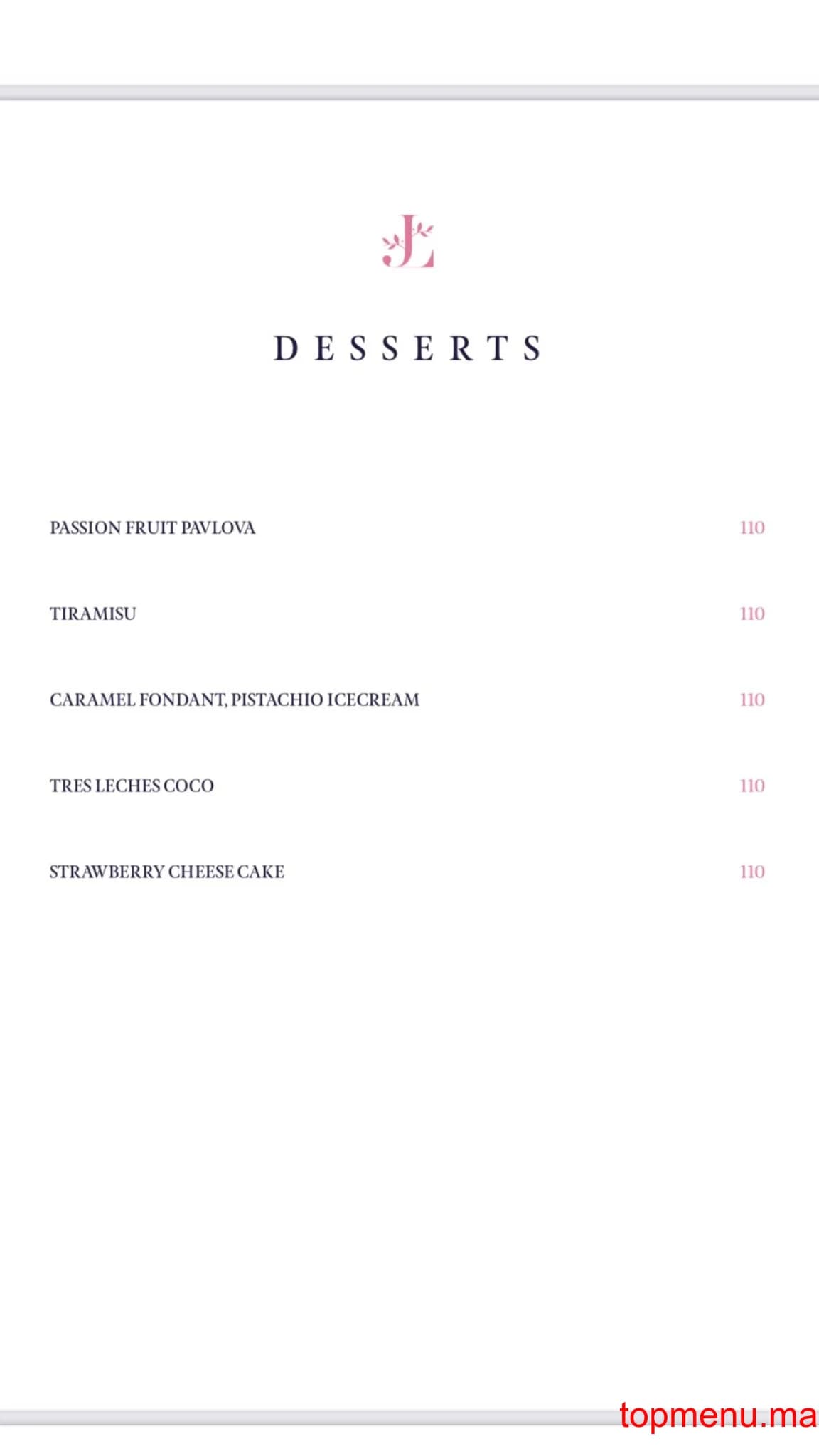 Restaurant Les jardins du Lotus menu page 6 Les jardins du Lotus menu page 6