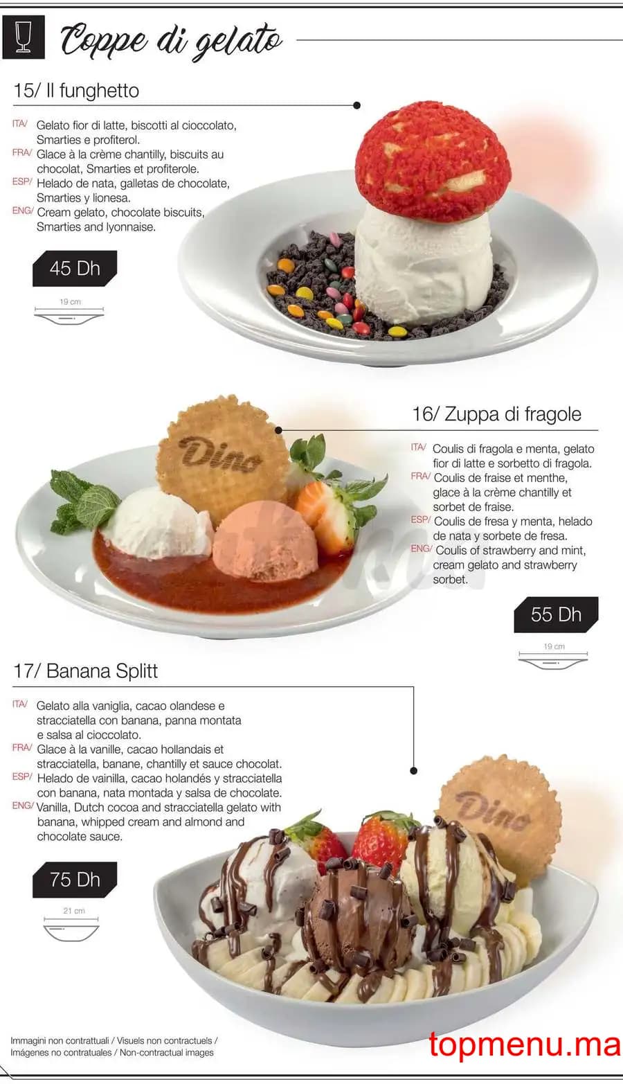 Restaurant Dino Gelati menu page 12 Dino Gelati menu page 12