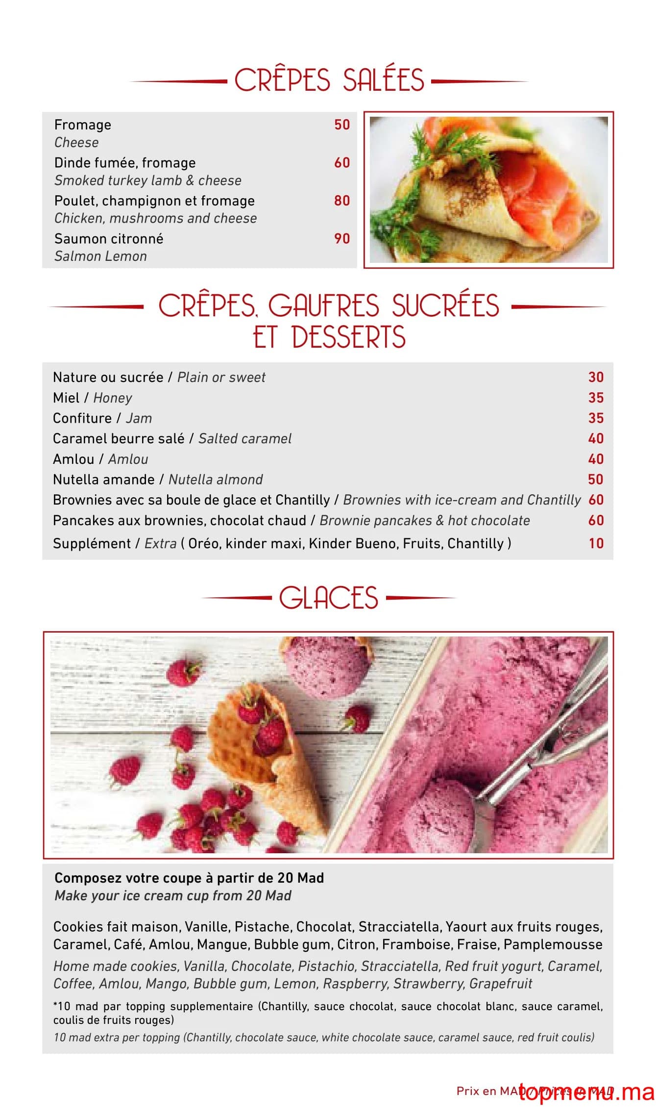 Restaurant La Table du Marché Menara Mall menu page 9 La Table du Marché Menara Mall menu page 9