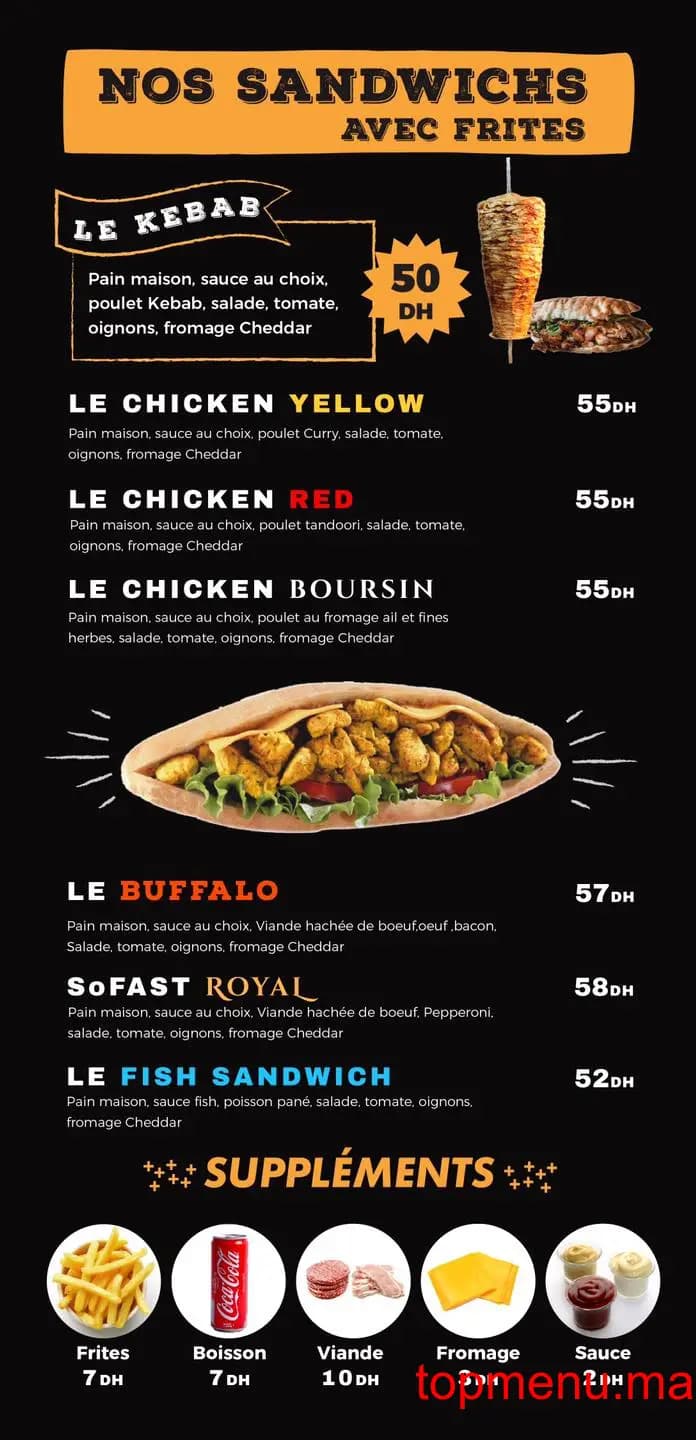 Restaurant So Fast menu page 3 So Fast menu page 3