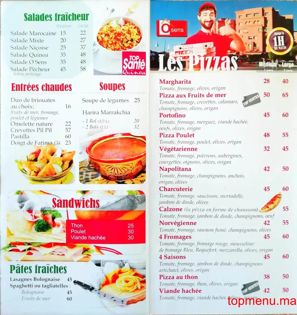 Restaurant O Sens menu page 3 O Sens menu page 3