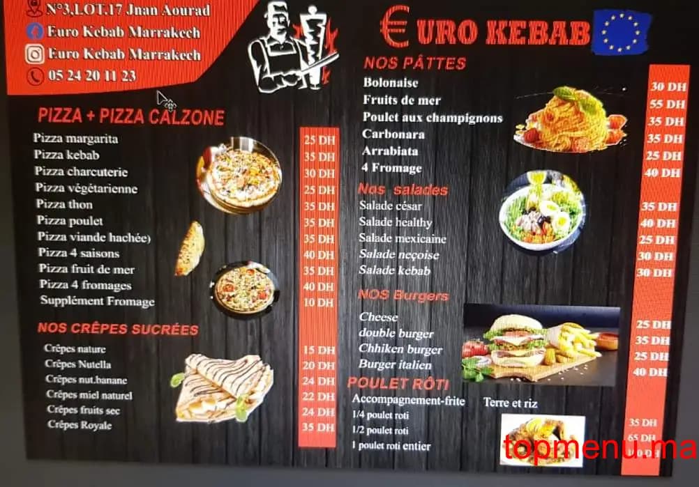 مطعم Euro Kebab قائمة الطعام page 2 Euro Kebab قائمة الطعام page 2