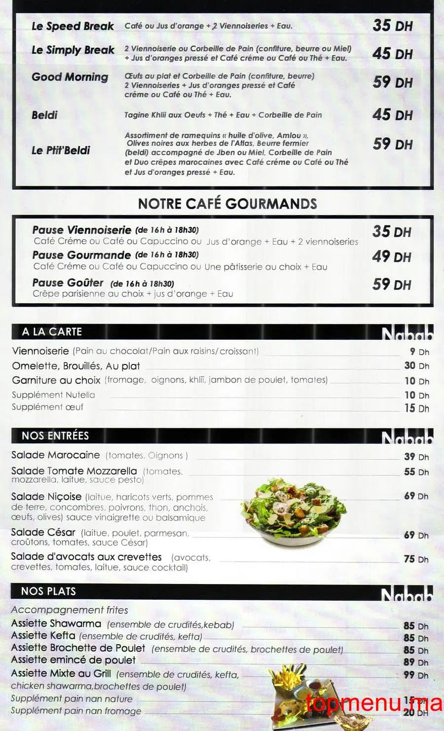 Restaurant Nabab Lounge menu page 3 Nabab Lounge menu page 3