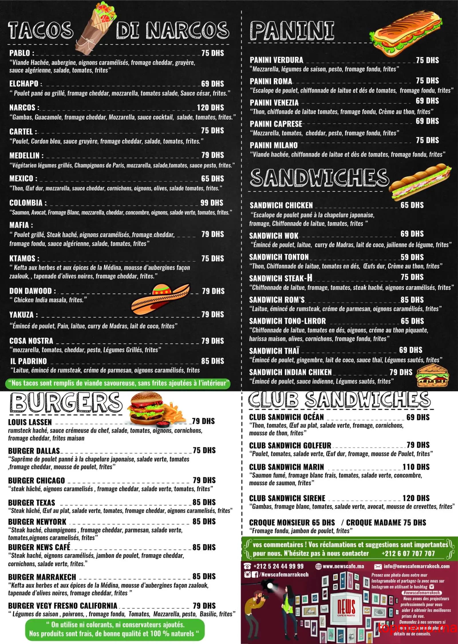 Restaurant News Café menu page 2 News Café menu page 2