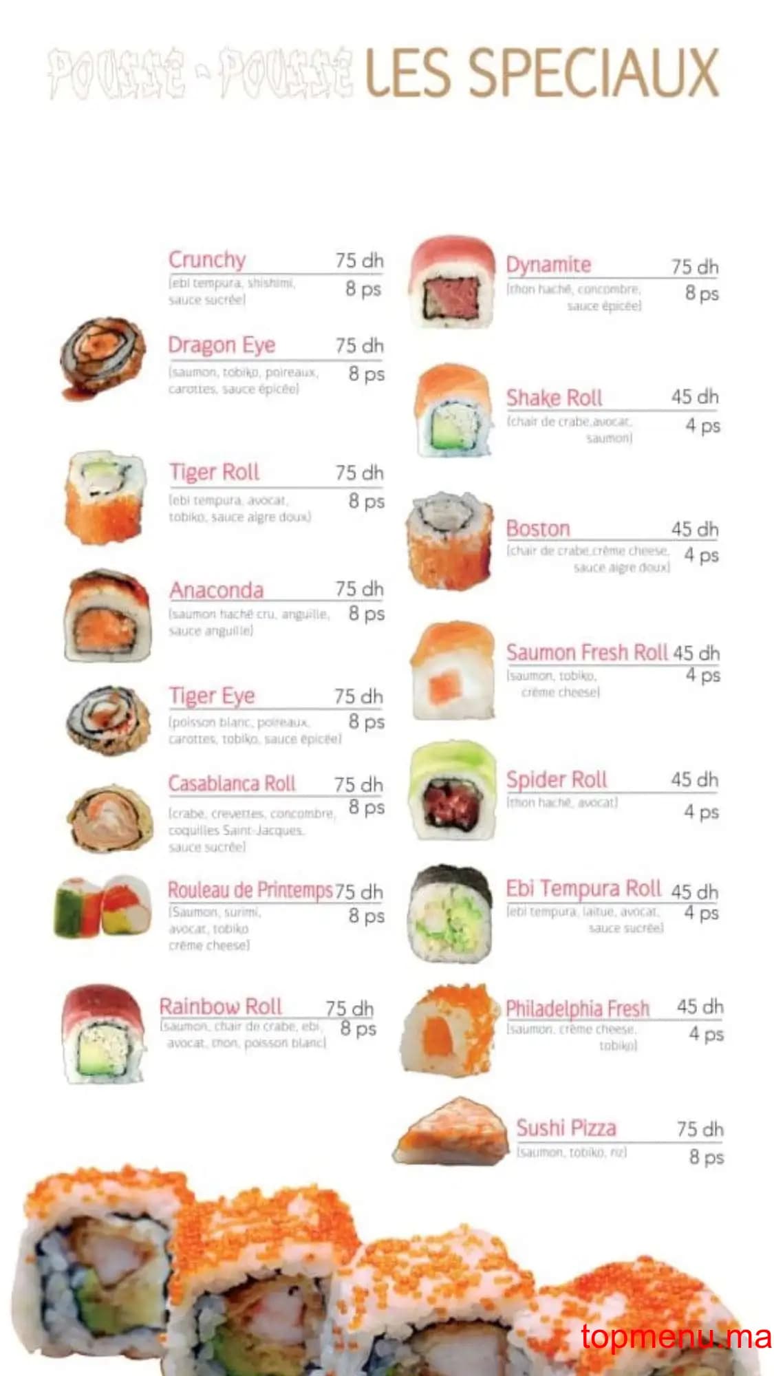 Restaurant Pousse Pousse menu page 6 Pousse Pousse menu page 6