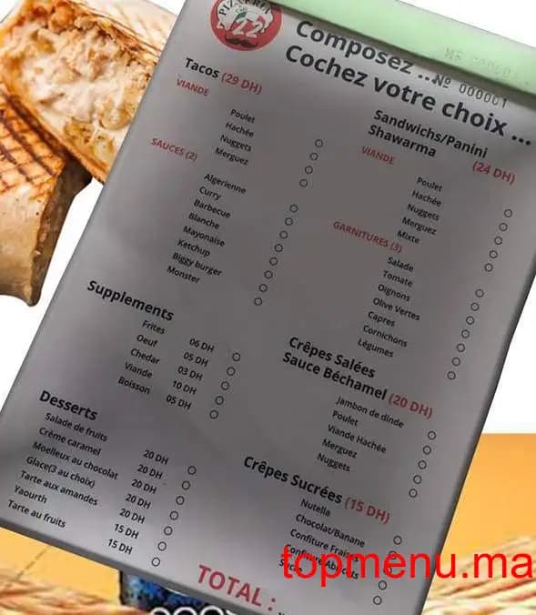 Restaurant Le 22 Pizza menu page 1 Le 22 Pizza menu page 1