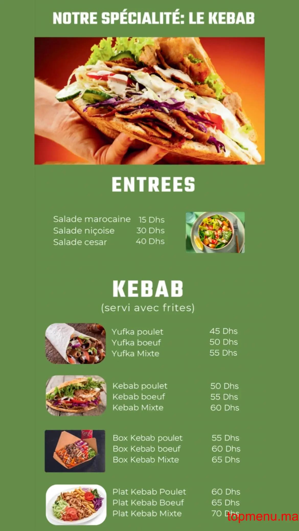 Restaurant Casse Dalle menu page 1 Casse Dalle menu page 1